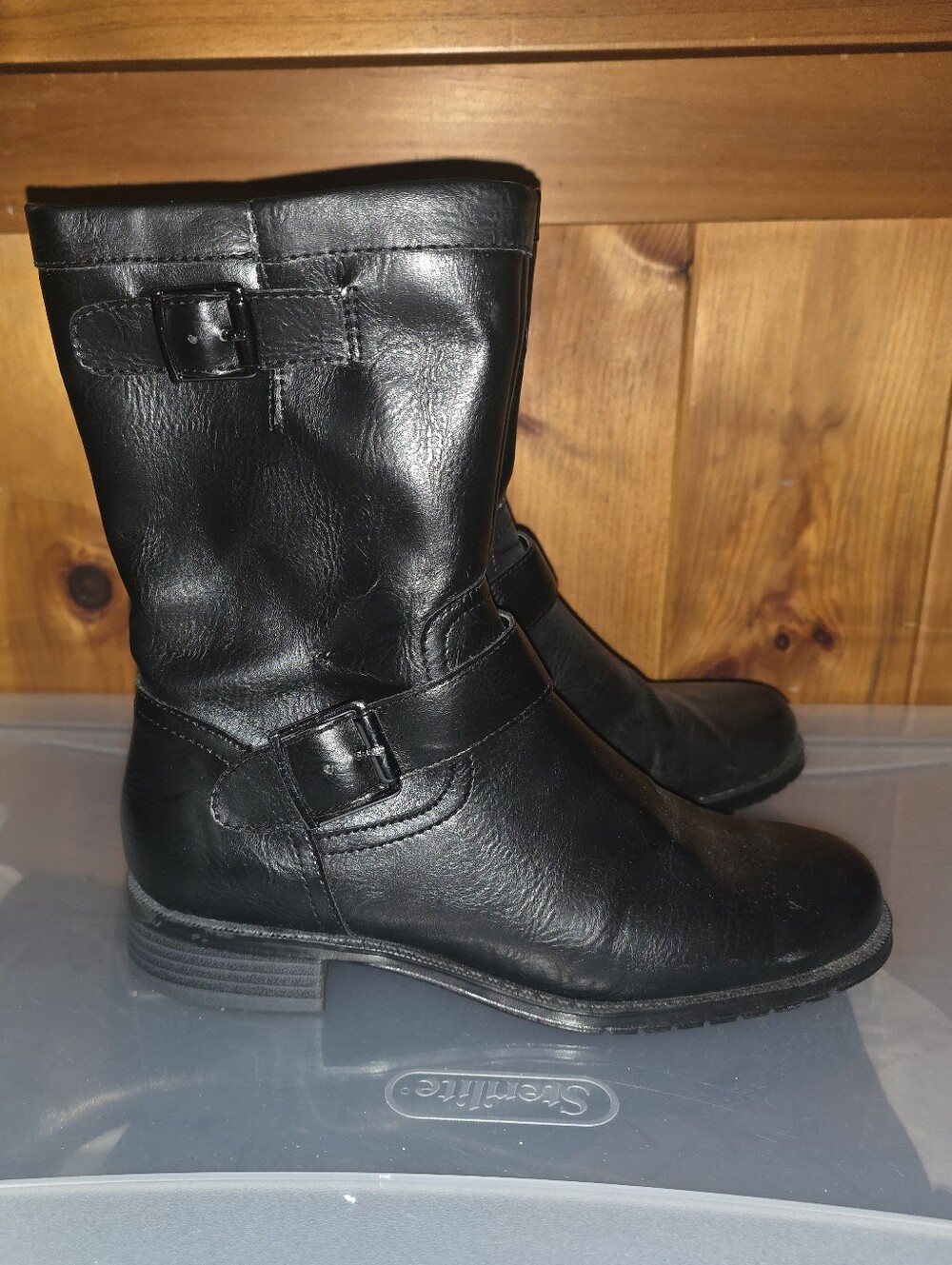 Aerosoles Women's Black Mid-Calf Buckle Boots Size 7 Great Condition